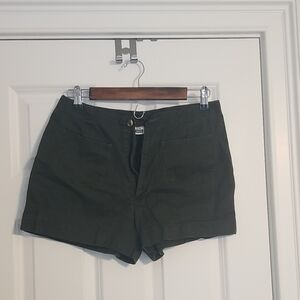 Vintage Basic Editions Olive Cargo Shorts, High Waist, Size 10